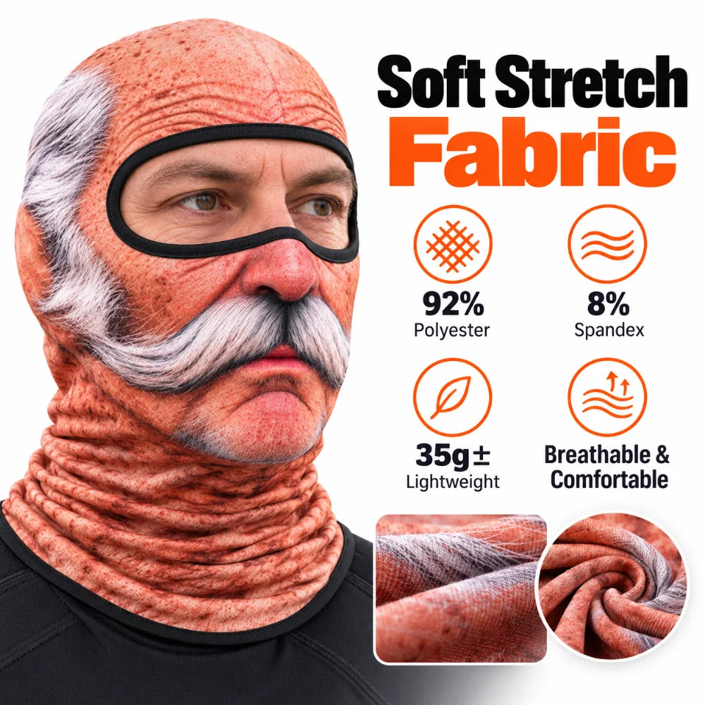 Funny Print Balaclava Thermal Face Mask Breathable Stretch Ski Mask for Winter Cycling Skiing Snowboarding Outdoor Sports