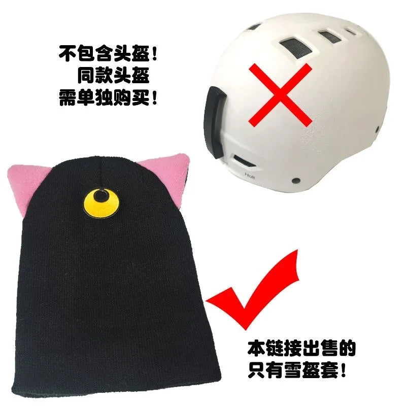 Helmet Cover Cute Cartoon Decoration Single and Double Board Unisex Universal Ski Helmet Cover Warm Headgear