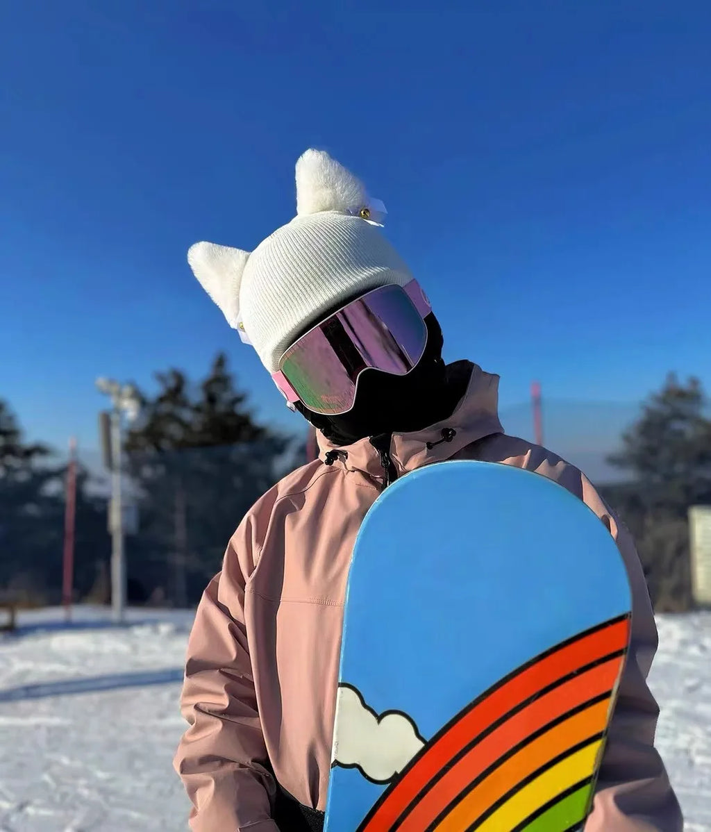 Helmet Cover Cute Cartoon Decoration Single and Double Board Unisex Universal Ski Helmet Cover Warm Headgear