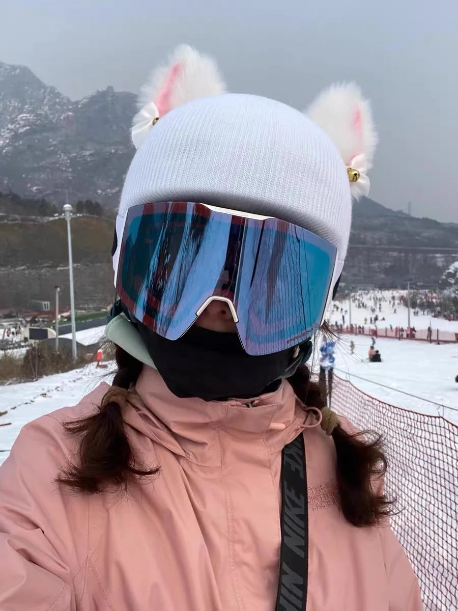 Helmet Cover Cute Cartoon Decoration Single and Double Board Unisex Universal Ski Helmet Cover Warm Headgear